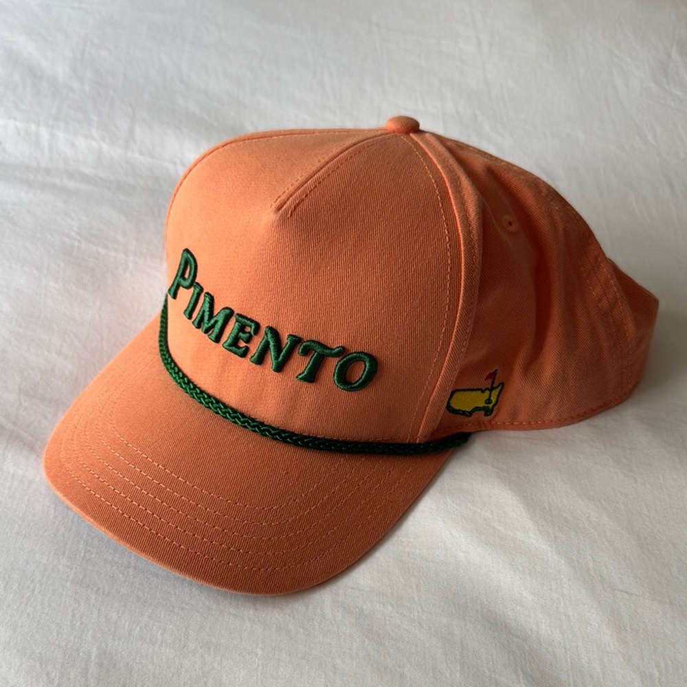 Masters Pimento Cap with Green Embroidery